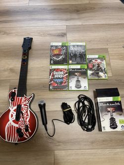 Guitar Hero / Rock Band Game Bundle With Guitar