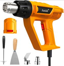 Asnish Heat Gun 1800W Variable Temperature Settings 122โ~1202โ (50โ- 650โ), Fast Heat Hot Air Gun