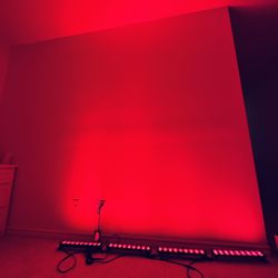 LED Stage Wash Light Bar - 4Pack 72W RGB DJ Light Bar IP66 Waterproof Dimmable Stage Lights Smart APP & Remote Control for Wedding Events Building Gar