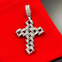 solid 925 silver cross pendant plata