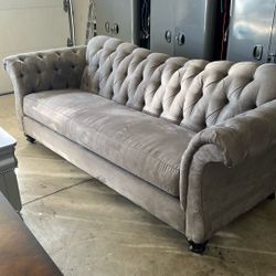 Dark Gray Tufted Sofa