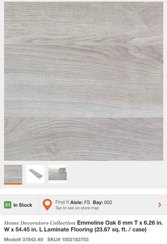 Home Decorators Collection Emmeline Oak 8 mm T x 6.26 in. W x 54.45 in. L Laminate Flooring