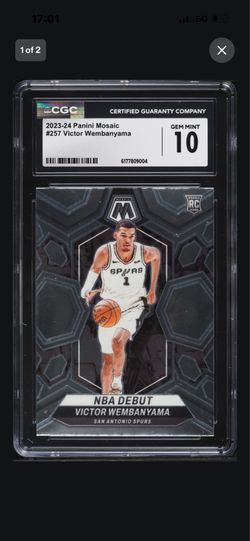 Victor Wembanyama Panini Mosaic Rookie #257 NBA Card CGC Gem Mint 10