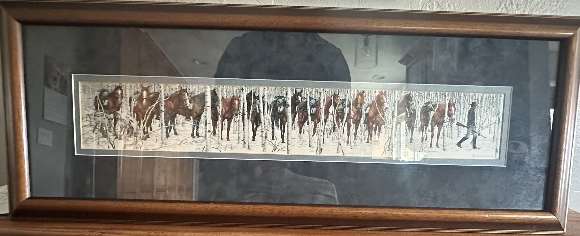 Bev Doolittle TWO INDIAN HORSES Matted & Framed Fine Art Print