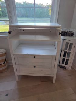 White Wood Baby Changing Table with Drawers