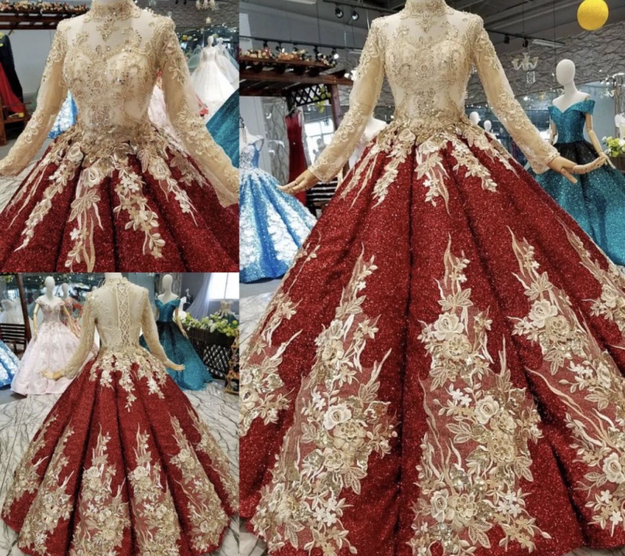 Red wedding dress