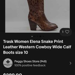 Elena Snake Print Leather Boots 