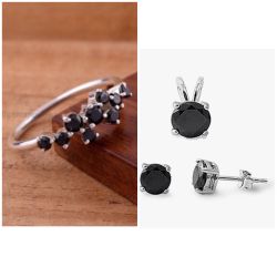 4 Piece Sterling Silver & Black Jewelry Bundle