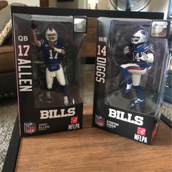 Buffalo Bills Import Dragon Josh Allen & Stephon Diggs Action Figures- Brand New! 