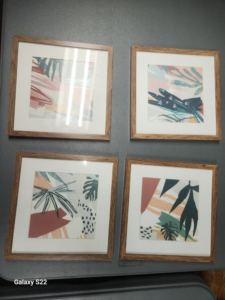 4 Pack Abstract Plant Wall Art for Room, Bedroom, Home Decor art by hannah