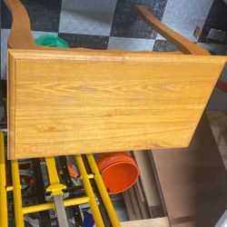 Wooden writing Table, Wooden Chair, Weighing Scale And Iron