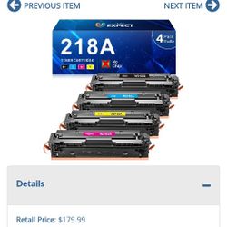 This is a 4-pack of compatible 218A toner cartridges from the brand Lemero Expect. The cartridges are designed to replace HP 218A toner cartridges (W2