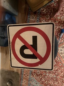 vintage "No Parking" symbol sign