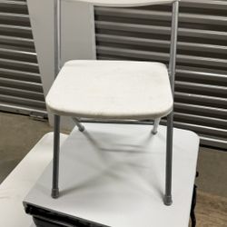 Lot 8White Folding Chair Metal Frame Portable Seat