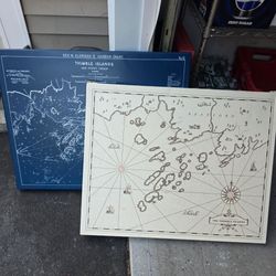 2 Thimble Island Map Hanging Pictures