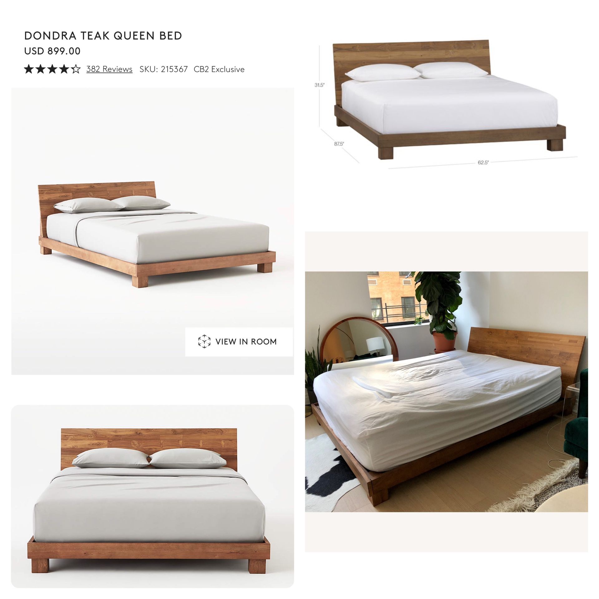 Outlet Item - DONDRA TEAK QUEEN BED