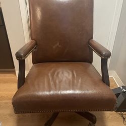 Genuine Luxury Brown Leather Office Chair