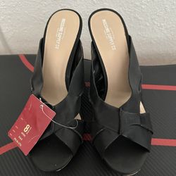 Black Wedge Sandals 