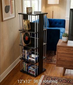 3ft Rotating Media Shelf black storage