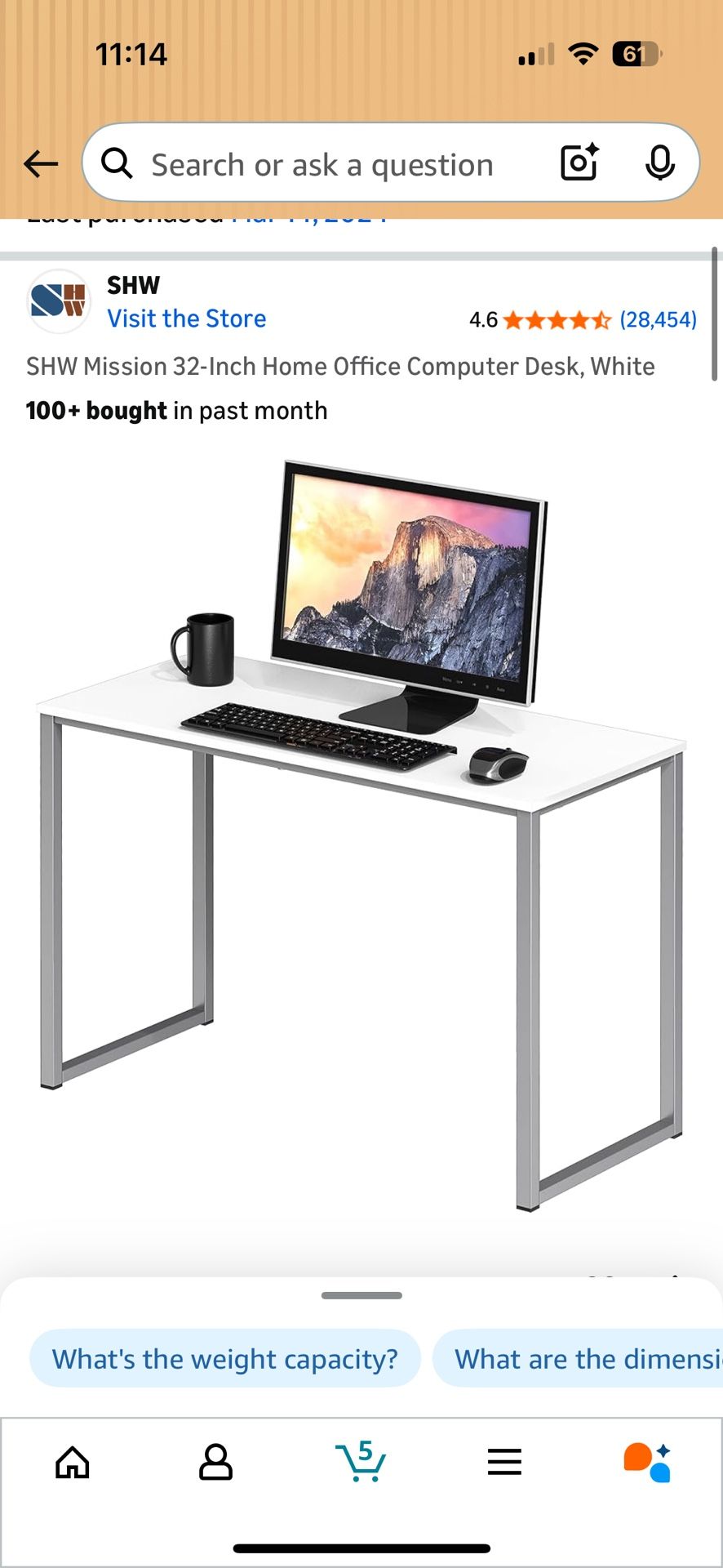 32 in Desk