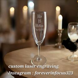 Custom laser engraving glassware for special occasions ❤️