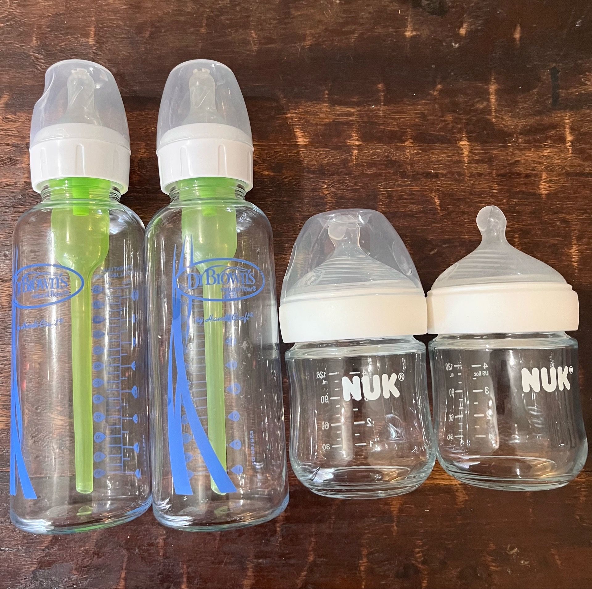 Glass baby bottles