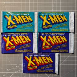 1992 Uncanny X-Men Trading Card Packs Lot of 5