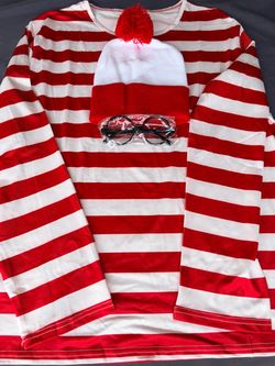 Where's Waldo Adult Costume Set with Hat and Glasses