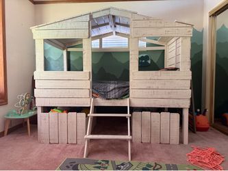 Twin Tree House Loft Bed with Drawers
