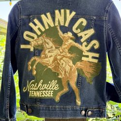 Vintage Polo Johnny Cash Nashville,TN Boys Jean Jacket-Size 14