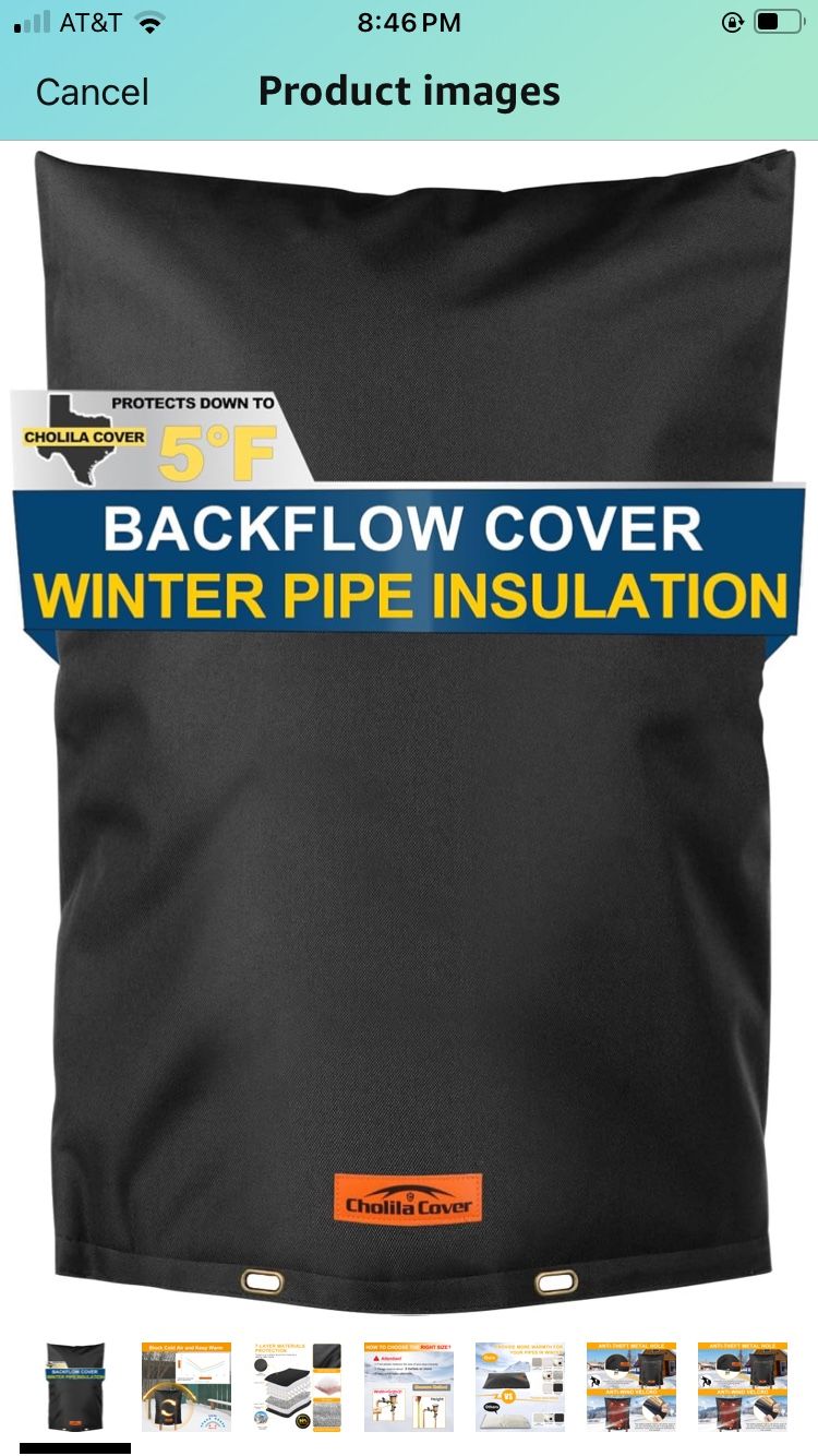 Backflow Preventer Cover Insulated (5˚F) - 14” W x 26" H Backflow Cover