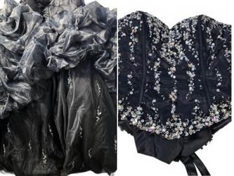 Q BY DAVINCI Black 2pc Quinceañera Ball Gown Corset Prom Dress Women's 6