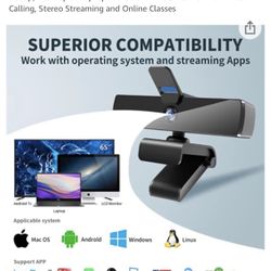 Webcam with microphone And Privacy Cover. 1080p Desktop, Laptop Or Smart Tv Compatible