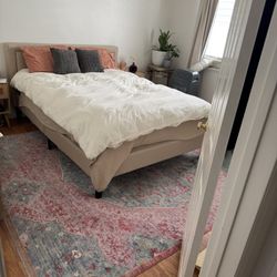 Vintage Pink And Blue Rug 8x10