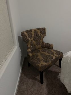 Accent Chair with Damask Upholstery