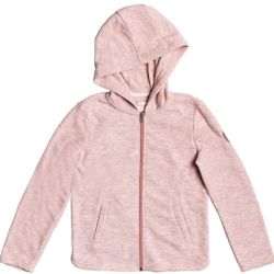 🆕️🏷 Roxy Girls, Million Dream Zip UP polar fleece Hoodie - Ash Rose - 12