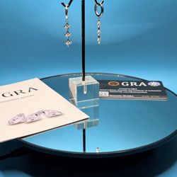 # 81- Star Design Moissanite Dangle Earrings - 0.1 Carat Total