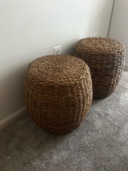Free  Two Woven Rattan End Tables