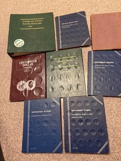 Lot of 8 Vintage empty  Coin Collection Folders
