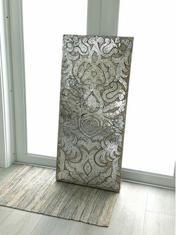 Large Decorative Mosaic Wall Art Panel – Silver & Neutral Tones