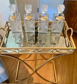 Gold Mirror Regency Side Table Tray