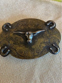Longhorn Men's Belt Buckle Western Cowboy Native American