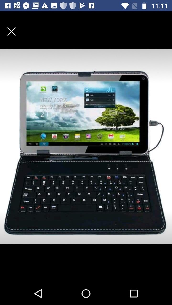Android tablet with case and keyboard