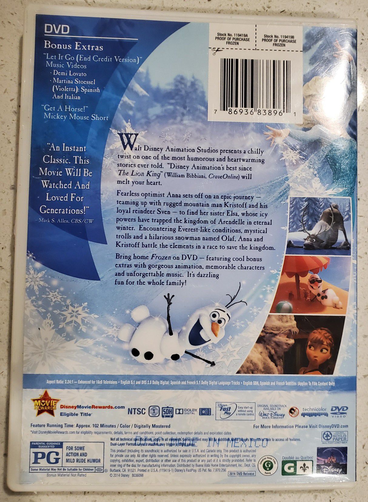 Disney Frozen DVD
