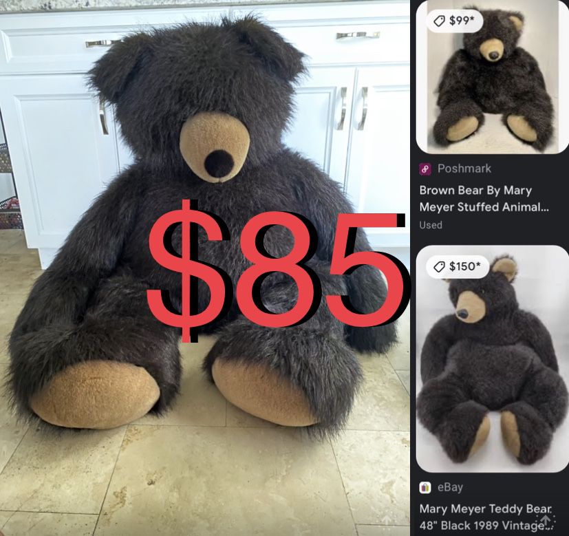 $85 GIANT Aurora Teddy Bear Realistic textue, like new 