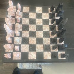 Marble Chess Board With Pieces 