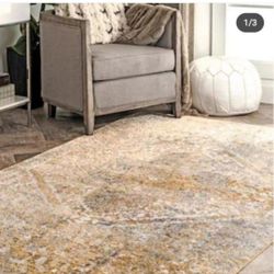 ✨️ R10#27  nuLOOM Patty Vintage Medallion Gold 5 ft. x 8 ft. Area Rug📍MA1