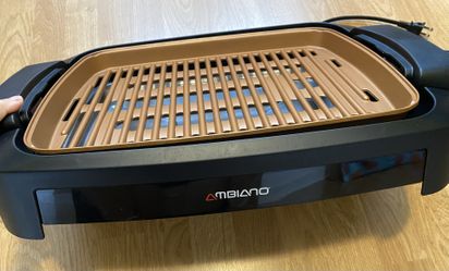 NEW Ambiano Smokeless Electric Grill Non Stick Copper Ceramic Plate