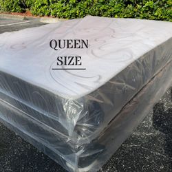 NEW QUEEN-SIZE MATTRESS & BOX SPRING - 2PC