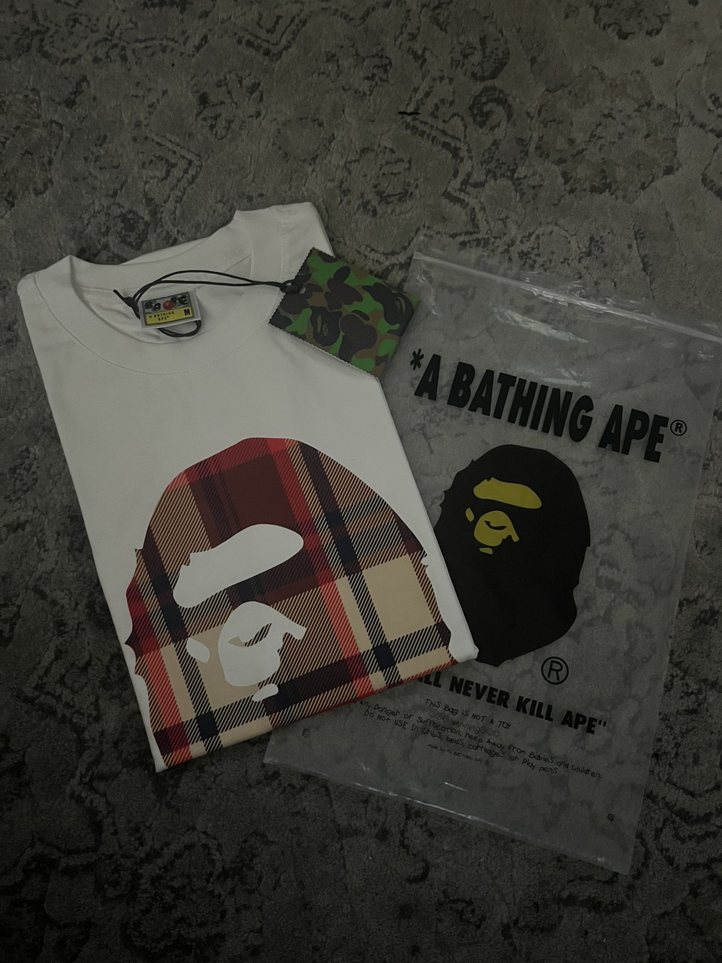 Bape Burberry White Tee